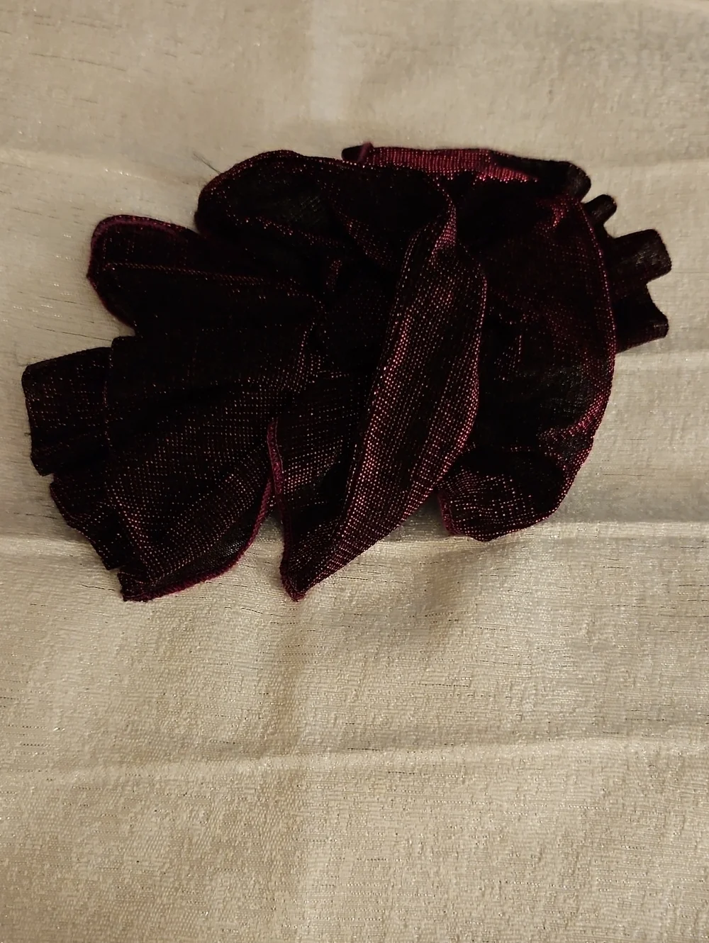 HANDMADE Large Purple Metallic Hair Bow Barrette